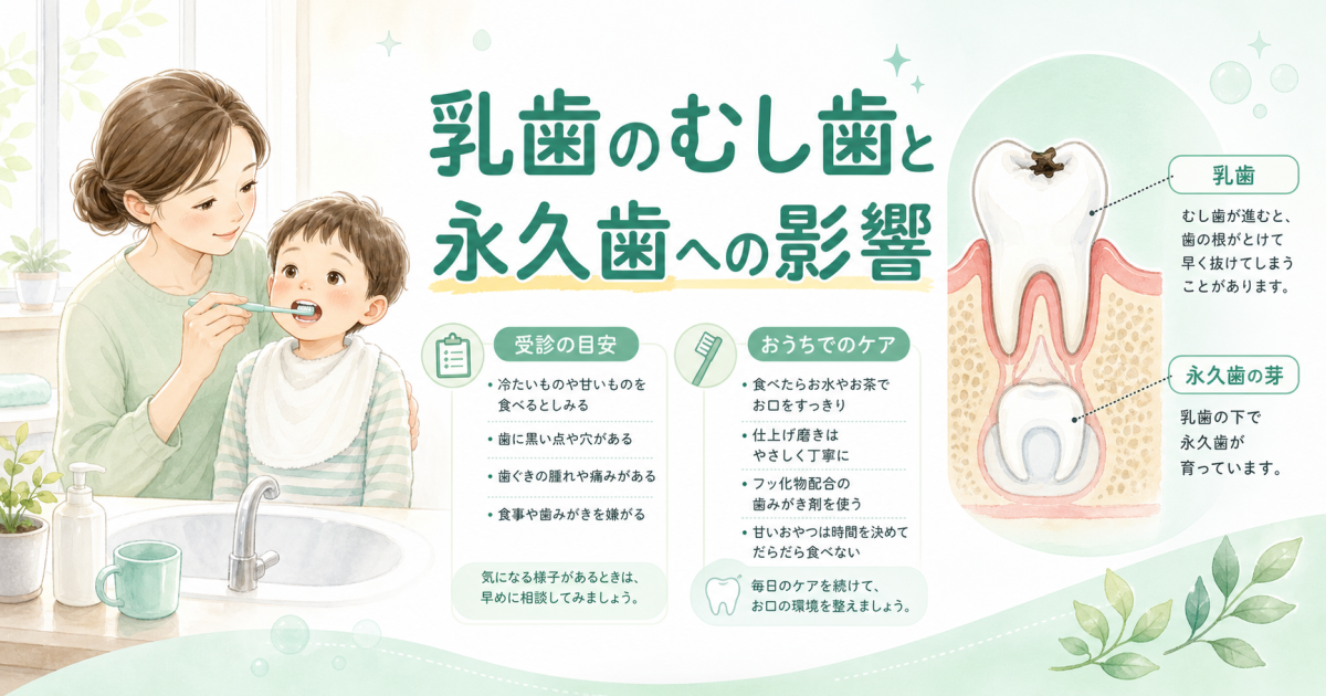 乳歯のむし歯は様子見で大丈夫?永久歯や歯並びへの影響と受診基準