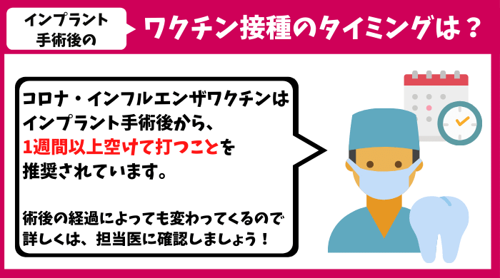 インプラント手術後のワクチン接種のタイミング