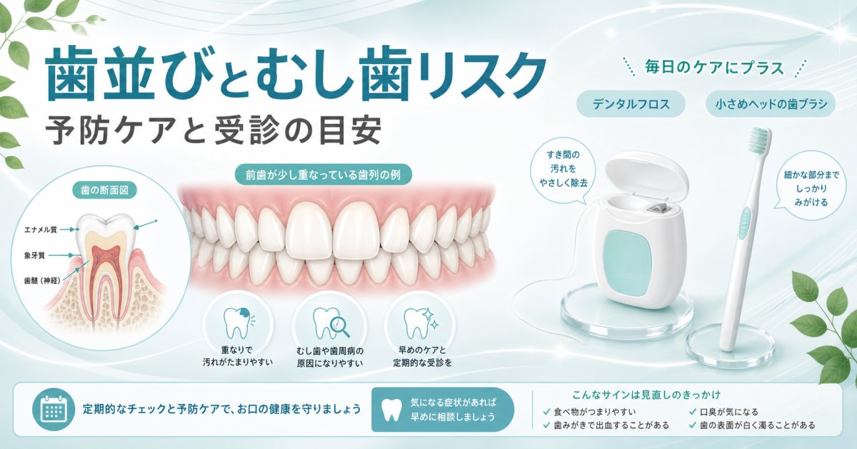 何度も繰り返す虫歯は歯並びが原因？予防ケアと受診の目安を解説